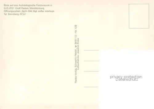 AK / Ansichtskarte Gross_Raden Archaeologisches Freimuseum Fliegeraufnahme Gross Raden