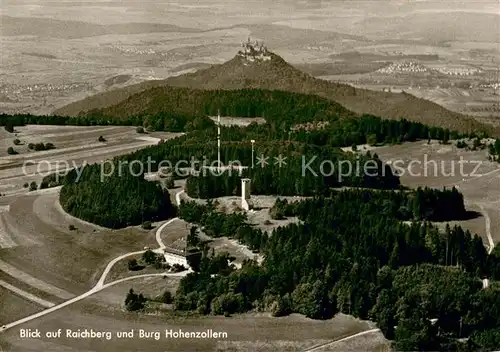 AK / Ansichtskarte Raichberg_Onstmettingen Fliegeraufnahme mit Naegelehaus und Burg Hohenzollern Raichberg_Onstmettingen