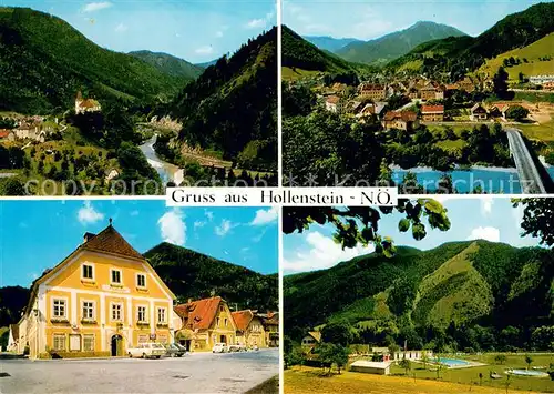 AK / Ansichtskarte Hollenstein_Ybbs_Niederoesterreich Panorama Schimmbad Gasthof Hollenstein_Ybbs