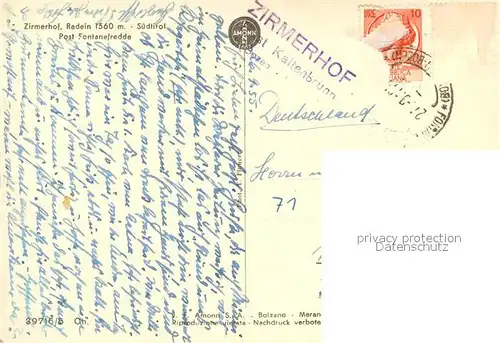 AK / Ansichtskarte Radein Zirmerhof  Radein