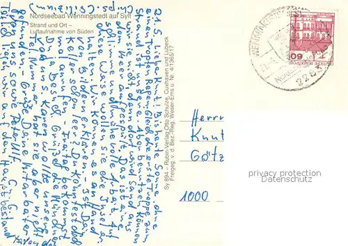 AK / Ansichtskarte Wenningstedt_Sylt Strand und Ort Fliegeraufnahme Wenningstedt_Sylt