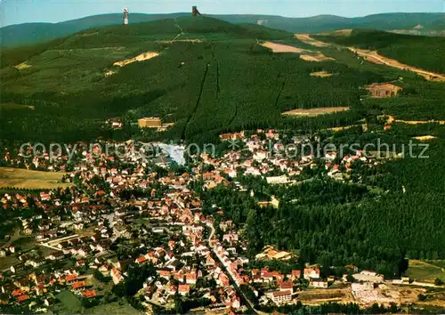 AK / Ansichtskarte Braunlage Fliegeraufnahme mit Wurmberg und Zonengrenze Braunlage