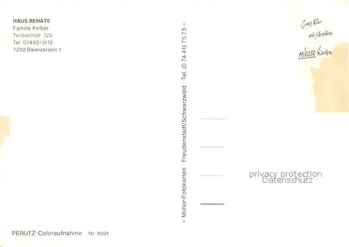 AK / Ansichtskarte Baiersbronn_Schwarzwald Haus Renate Gaststube Zimmer Panorama Baiersbronn Schwarzwald