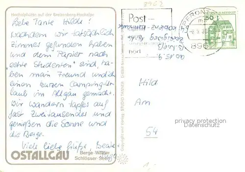 AK / Ansichtskarte Pfronten Hochalphuette auf der Breitenberg Hochalpe Pfronten