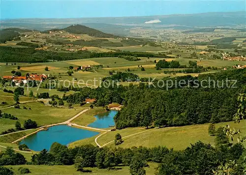 AK / Ansichtskarte Rhoen_Region Blick von der Wasserkuppe Eube ueber Guckaisee Poppenhausen Ebersburgnach Neuhof mit Monte Kali Rhoen Region