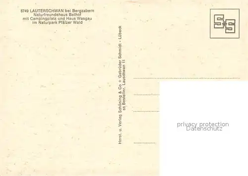 AK / Ansichtskarte Lauterschwan Naturfreundehaus Bethof mit Campingplatz und Haus Wasgau Lauterschwan