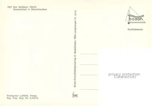 AK / Ansichtskarte Bad_Waldsee Fliegeraufnahme mit Moorheilbad Bad_Waldsee