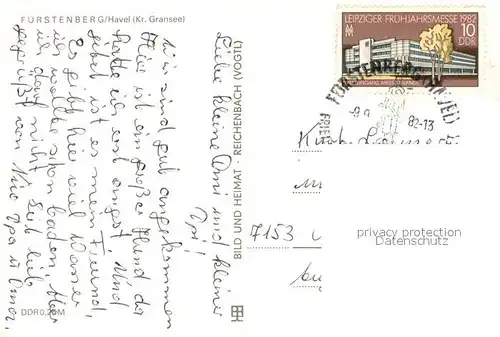 AK / Ansichtskarte Fuerstenberg_Havel Ernst Thaelmann Strasse Platz Partie an der Havel Fuerstenberg_Havel