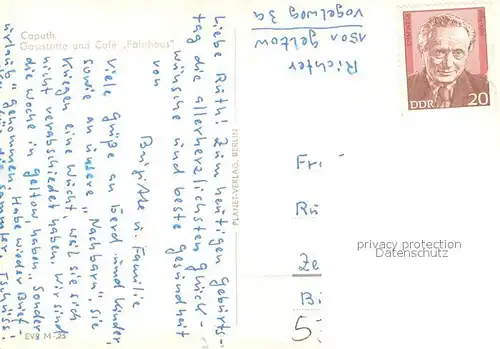 AK / Ansichtskarte Caputh Gaststaette und Cafe Faehrhaus Schwaene Caputh