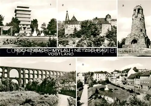 AK / Ansichtskarte Reichenbach_Vogtland Wasserturm Mylau Burg Aussichtsturm Kuhberg Goeltzschtalbruecke Park des Friedens Reichenbach_Vogtland