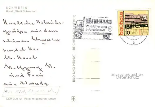 AK / Ansichtskarte Schwerin_Mecklenburg Hotel Stadt Schwerin Brunnen Schwerin_Mecklenburg