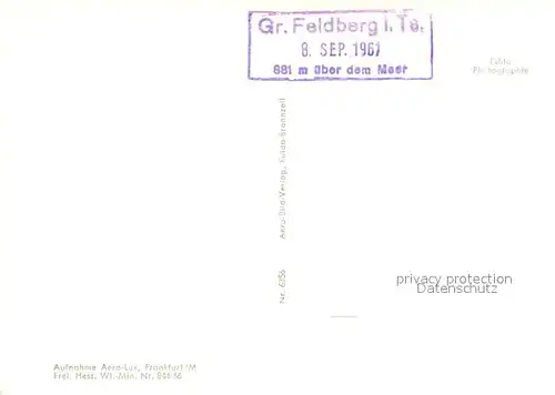 AK / Ansichtskarte Grosser_Feldberg_Taunus Berghotel Aussichtsturm Sender Original Fliegeraufnahme Grosser_Feldberg_Taunus