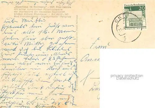 AK / Ansichtskarte Sehlde_Salzgitter Jaegerhaus im Hainberg Hubertuskapelle Felsen Skulpturen Poesie Sehlde Salzgitter