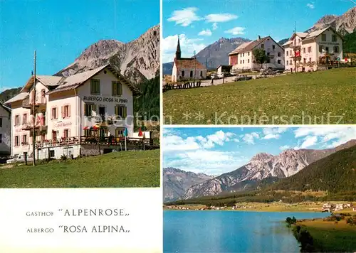 AK / Ansichtskarte St_Valentin_Haide_Vinschgau Gasthof Alpenrose Kirche Seepartie St_Valentin