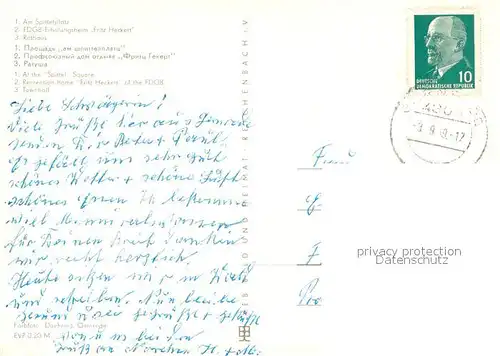 AK / Ansichtskarte Gernrode_Harz Am Spittelplatz FDGB Erholungsheim Fritz Heckert Rathaus Gernrode Harz