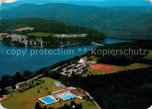 AK / Ansichtskarte Amecke_Sorpesee Fliegeraufnahme mit Freizeitanlage am Ostufer 