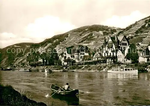 AK / Ansichtskarte Assmannshausen_Rhein Krone Historischer Gasthof Assmannshausen Rhein