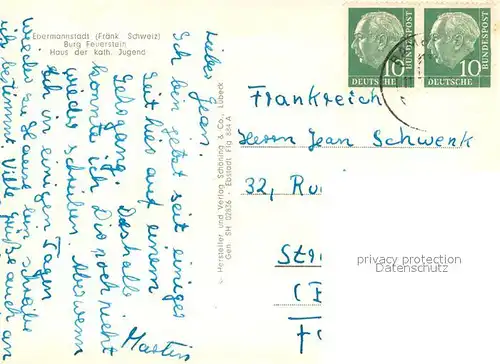 AK / Ansichtskarte Ebermannstadt Burg Feuerstein Haus der kath Jugend Ebermannstadt