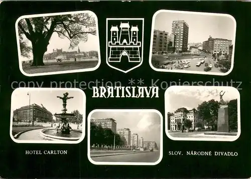 AK / Ansichtskarte Bratislava_Pressburg_Pozsony Hotel Carlton Slov Narodne Divadlo 