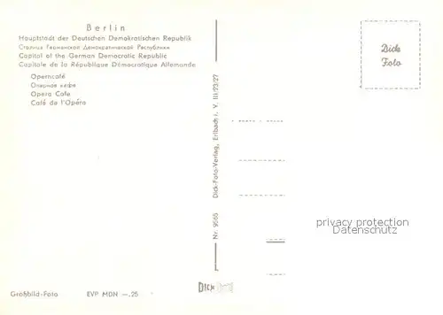 AK / Ansichtskarte Berlin Operncafe Berlin