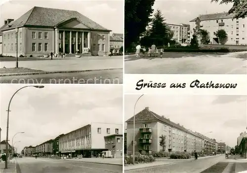 AK / Ansichtskarte Rathenow Staatliches Kurhaus Schleusenplatz Wilhelm Pieck Strasse Brandenburger Strasse Rathenow