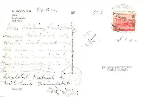 AK / Ansichtskarte Balatonfoeldvar Erholungsheim Balatonfoeldvar