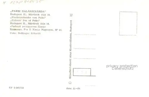 AK / Ansichtskarte Budapest Fischerschenke von Paks Budapest