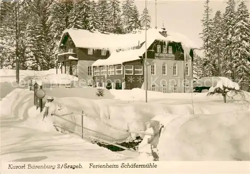 AK / Ansichtskarte Baerenburg_Sachsen Ferienheim Schaefermuehle Winterlandschaft Baerenburg Sachsen