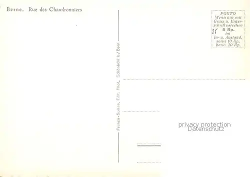 AK / Ansichtskarte Bern_BE Kesslergasse mit Muenster Bern_BE