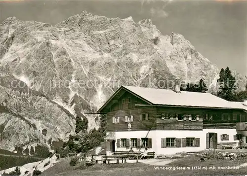 AK / Ansichtskarte Wimbach_Ramsau Wimbachgriesalm mit Hochkalter Berchtesgadener Alpen Wimbach Ramsau