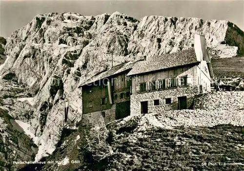 AK / Ansichtskarte Schoenau_Berchtesgaden Purtschellerhaus mit Hohem Goell Berghaus Berchtesgadener Alpen Schoenau Berchtesgaden