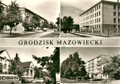 AK / Ansichtskarte Grodzisk_Mazowiecki Ulica Niepodlegosci Dworzec PKP Szkola Podstawowa nr 5 Plac Wolnosci 