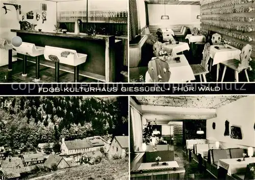 AK / Ansichtskarte Giessuebel_Schleusegrund FDGB Kulturhaus Waldbaudenbar Bauernwinkel in der Bar Teilansicht Bar Giessuebel_Schleusegrund