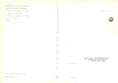 AK / Ansichtskarte Giessuebel_Schleusegrund FDGB Kulturhaus Waldbaudenbar Bauernwinkel in der Bar Teilansicht Bar Giessuebel_Schleusegrund