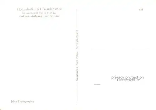AK / Ansichtskarte Freudenstadt Kurhaus Aufgang zum Festsaal Freudenstadt
