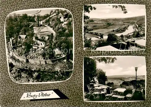 AK / Ansichtskarte Vlotho Burg Vlotho Fliegeraufnahme Panorama Terrasse Vlotho