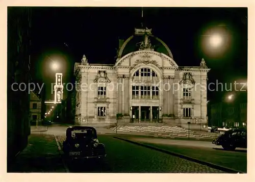 AK / Ansichtskarte Fuerth_Bayern Stadttheater und Rathausturm beleuchtet Fuerth Bayern