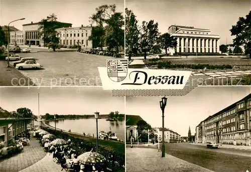 AK / Ansichtskarte Dessau Rosslau Hauptbahnhof Landestheater HOG Kornhaus an der Elbe Wilh Pieck Strasse Dessau Rosslau