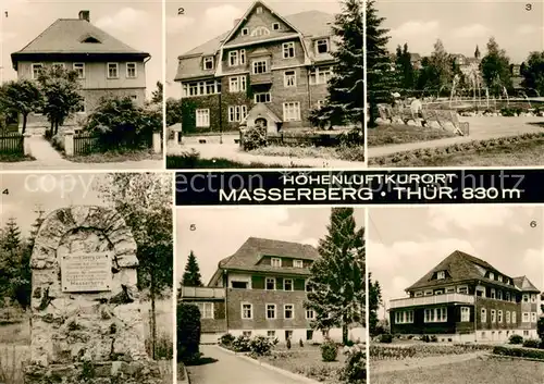 AK / Ansichtskarte Masserberg Augenheilstaette Kurhaus Georg Lenz Denkmal Masserberg