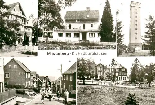 AK / Ansichtskarte Masserberg Augenheilstaette Rennsteigwarte am Rennsteig Ernst Thaelmann Strasse Hotel Kurhaus am Kurpark Masserberg