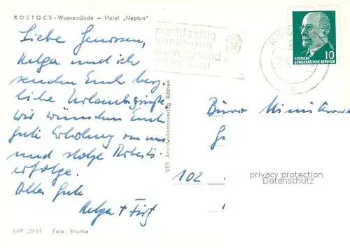 AK / Ansichtskarte Warnemuende_Ostseebad Hotel Neptun Warnemuende_Ostseebad