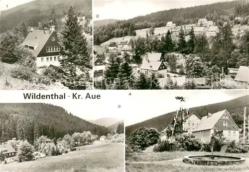 AK / Ansichtskarte Wildenthal_Eibenstock Gemeindeamt Hotel Zum Auersberg Teilansichten Landschaftspanorama Wildenthal_Eibenstock