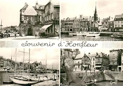 AK / Ansichtskarte Honfleur La Lieutenance Eglise Saint Etienne Vieux Bassin Quai Sainte Catherine vieilles maisons normandes Honfleur
