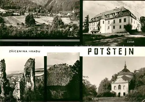 AK / Ansichtskarte Potstejn Zricenina Hradu Zamek Kaple Panorama Burgruine Schloss Kapelle Potstejn