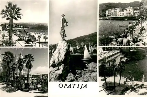 Opatija_Istrien Uferpromenade Wahrzeichen Statue Maedchen mit Moewe Opatija_Istrien