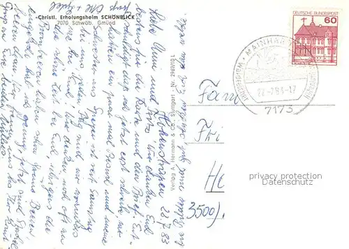 Schwaebisch_Gmuend Christliches Erholungsheim Schoenblick Jugend Bibelhaus Kindererholungsheim Lindenfirst Schwaebisch Gmuend