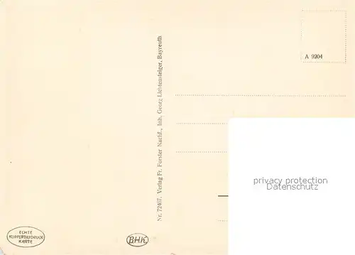 Bayreuth Wittelsbacher Brunnen mit Schlosskirche und Schlossturm Kupfertiefdruck Bayreuth