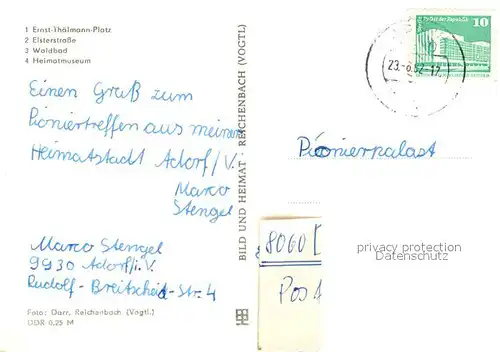 Adorf_Vogtland Ernst Thaelmann Platz Elsterstrasse Waldbad Heimatmuseum Adorf_Vogtland