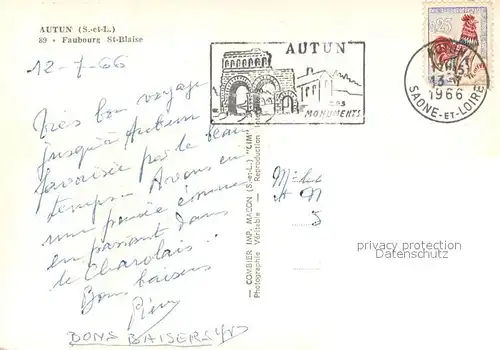 Autun Faubourg Saint Blaise vue aerienne Autun