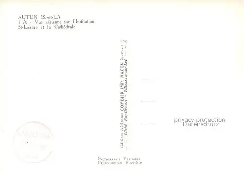 Autun Vue aerienne sur l Institution Saint Lazare et la Cathedrale Autun